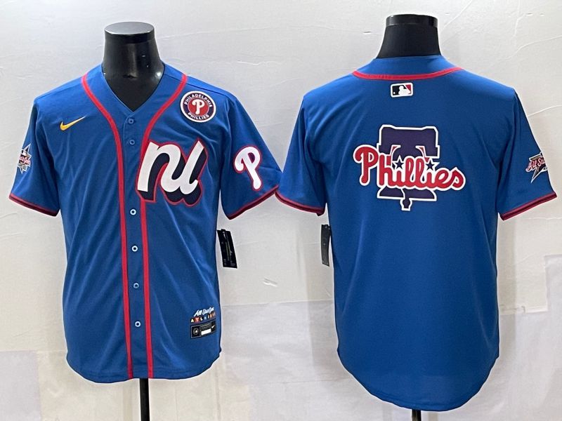 Men 2025 Philadelphia Phillies Blank Blue All star Nike MLB Jersey style 04->colorado rockies->MLB Jersey